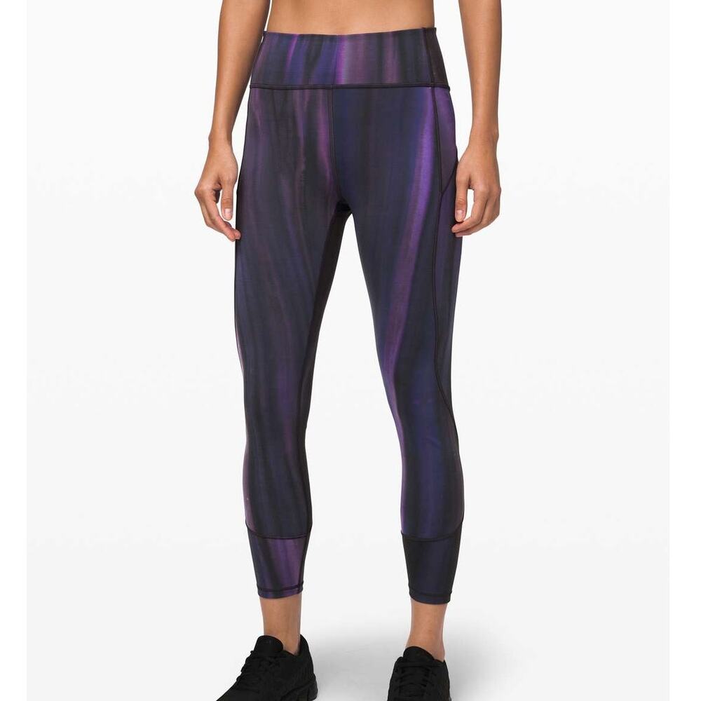 Lululemon In Movement 7/8 Tight 25" Size 8 Spray Dye Lunar Purple Intergalactic